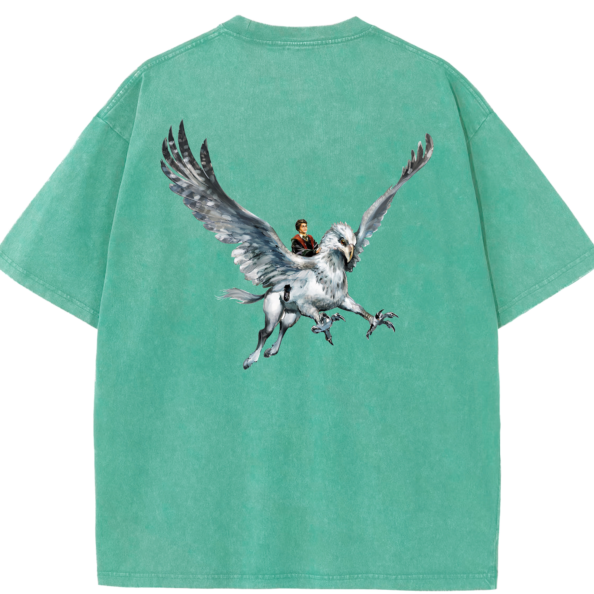 （画像用） Harry Potter ハリー・ポッターシリーズ 綿100% ヴィンテージ風 半袖Tシャツ（背面プリント）
